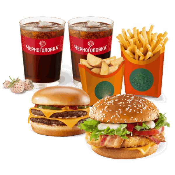 Мега Комбо с напитками Черноголовка во «Вкусно - и точка»