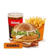 Минский Бургер с курицей Комбо за 453 руб