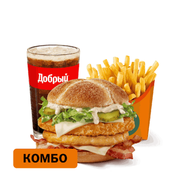 Минский Бургер с курицей Комбо во «Вкусно - и точка»