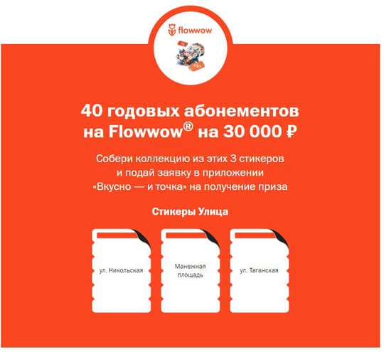 40 годовых абонементов на FlowWOW на 30 000 рублей